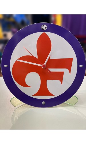 OROLOGIO DA PARETE STEMMA ALABARDATO FIORENTINA BIANCO